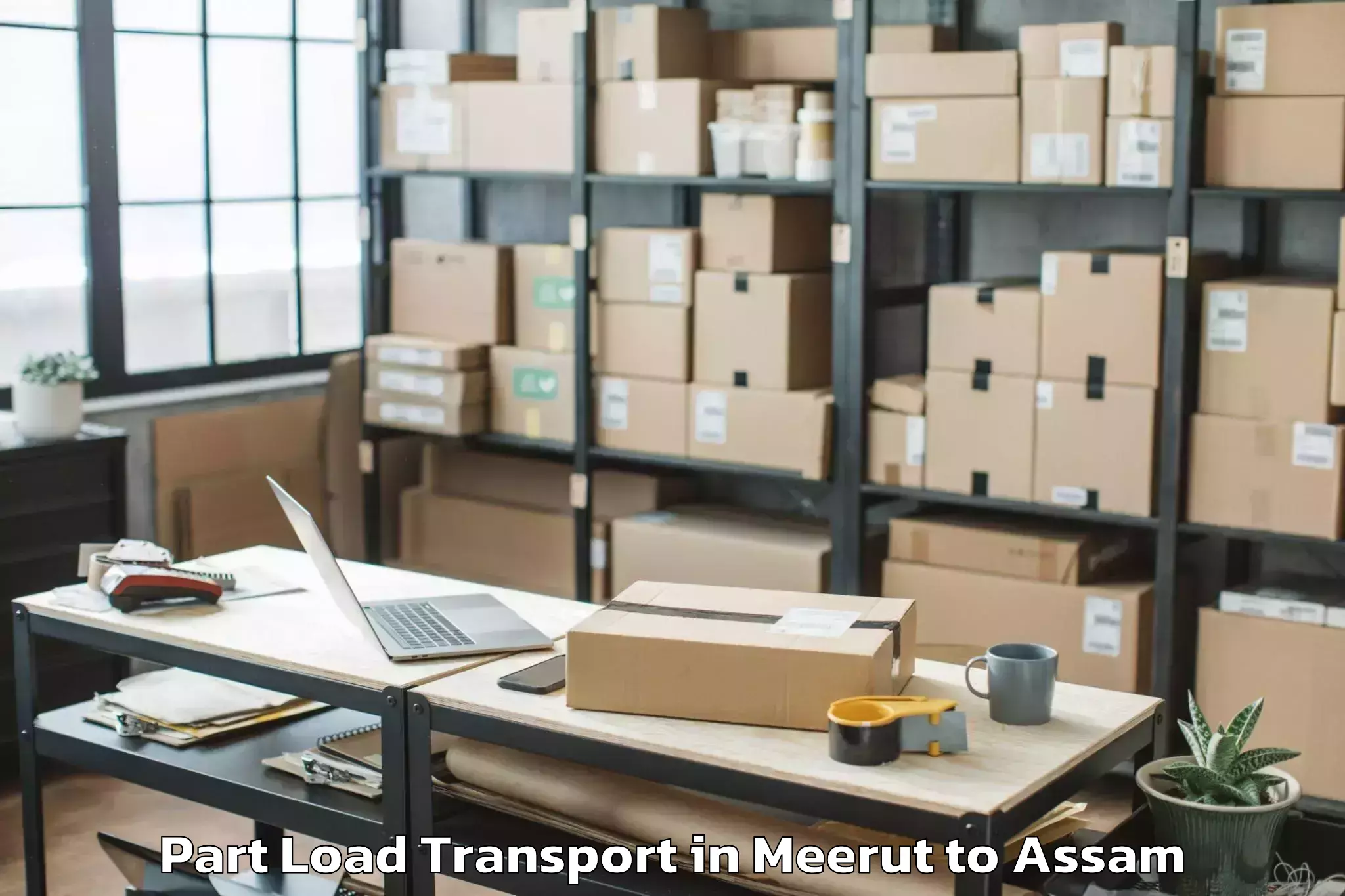 Book Meerut to Rangia Part Load Transport Online